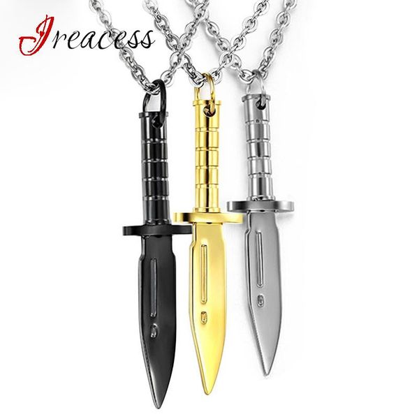 pendant necklaces ireacess fashion men necklace stainless steel sword dagger knife male vintage punk for jewelry link chain, Silver
pendant necklaces ireacess fashion men necklace stainless steel sword dagger knife male vintage punk for jewelry link chain, Silver