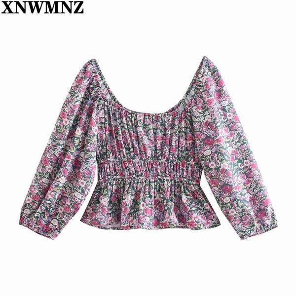 women fashion printing blouse women's cropped summer square collar puff sleeve sweet short sleeves shirt 210520, White
women fashion printing blouse women's cropped summer square collar puff sleeve sweet short sleeves shirt 210520, White