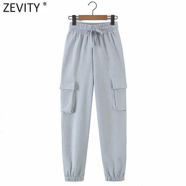 zevity safari style women vintage solid color cargo pants chic elastic waist bow tied trousers femme pantalones mujer pants p990 210603, Black;white
zevity safari style women vintage solid color cargo pants chic elastic waist bow tied trousers femme pantalones mujer pants p990 210603, Black;white