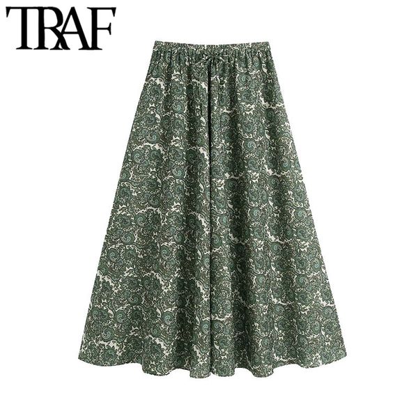 traf women chic fashion with drawstring paisley print midi skirt vintage high elastic waist female skirts mujer 210415, Black
traf women chic fashion with drawstring paisley print midi skirt vintage high elastic waist female skirts mujer 210415, Black