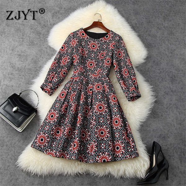 autumn winter women clothes fashion runway designer vintage floral print jacquard dress empire casual party robe femme vestidos 210601, Black;gray
autumn winter women clothes fashion runway designer vintage floral print jacquard dress empire casual party robe femme vestidos 210601, Black;gray