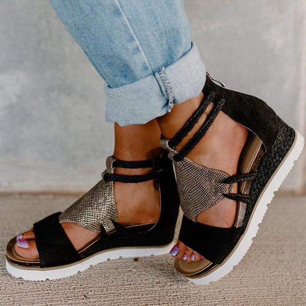 sandals women retro wedges shoes for summer platform female heels chaussure femme 2021, Black
sandals women retro wedges shoes for summer platform female heels chaussure femme 2021, Black