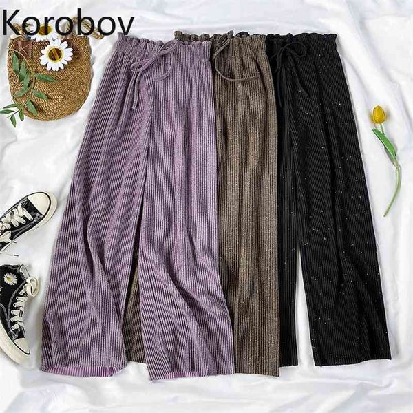 korobov autumn winter new sweet solid pants bling wide leg pants preppy style streetwear trousers korean fashion pants 210430, Black;white
korobov autumn winter new sweet solid pants bling wide leg pants preppy style streetwear trousers korean fashion pants 210430, Black;white