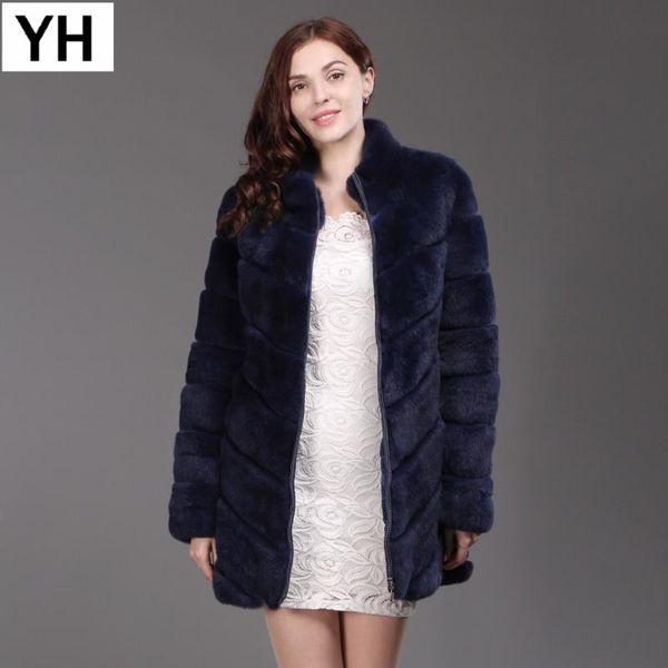 women's fur & faux winter women real rex coat warm lady long style overcoat fashion genuine jacket, Black
women's fur & faux winter women real rex coat warm lady long style overcoat fashion genuine jacket, Black