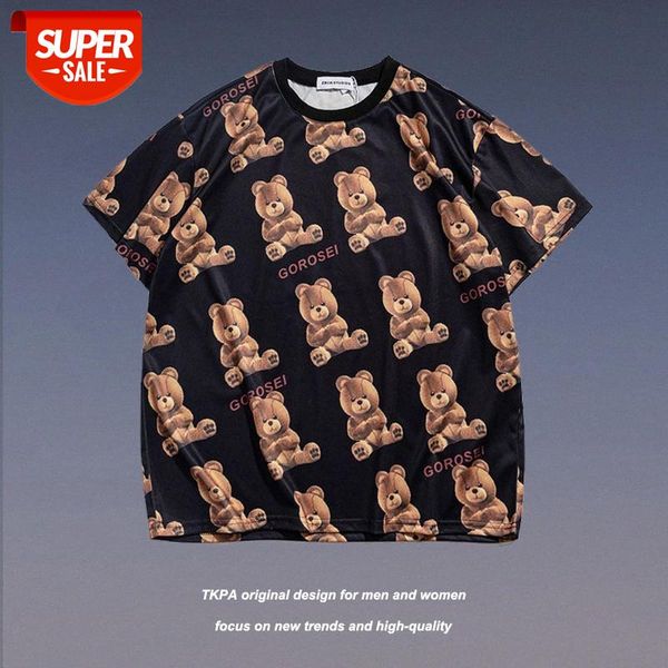 summer thin ins trend bear print short-sleeved t-shirt men and women couples hip-hop national tide brand bottoming shirt #aw2q, White;black
summer thin ins trend bear print short-sleeved t-shirt men and women couples hip-hop national tide brand bottoming shirt #aw2q, White;black