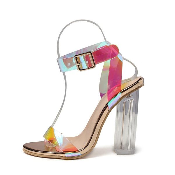 women sandals shoes celebrity wearing simple style pvc clear transparent strappy buckle high heels woman 8cm, Black
women sandals shoes celebrity wearing simple style pvc clear transparent strappy buckle high heels woman 8cm, Black