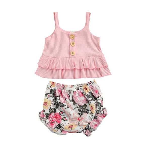 clothing sets baby kids girls two piece summer outfits sleeveless button ruffle tank floral shorts infant toddler children 6m-4t, White
clothing sets baby kids girls two piece summer outfits sleeveless button ruffle tank floral shorts infant toddler children 6m-4t, White