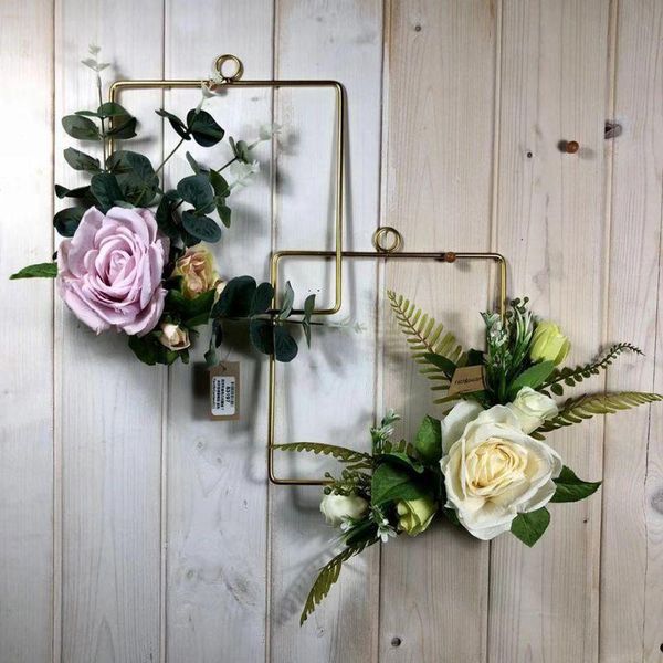 decorative flowers & wreaths floral hoop wreath geometric metal garland artificial rose flower wall hanging ornament home garden office deco
decorative flowers & wreaths floral hoop wreath geometric metal garland artificial rose flower wall hanging ornament home garden office deco