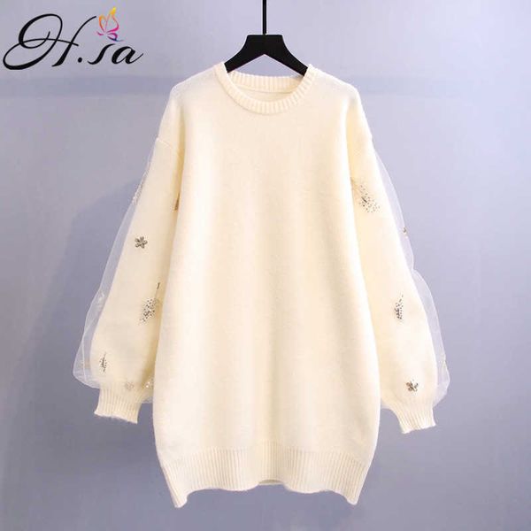 h.sa women long winter knitted sweater dress embroidery gauze sweater pullovers sweater dress kawaii cute jumpers winter 210716, White;black
h.sa women long winter knitted sweater dress embroidery gauze sweater pullovers sweater dress kawaii cute jumpers winter 210716, White;black