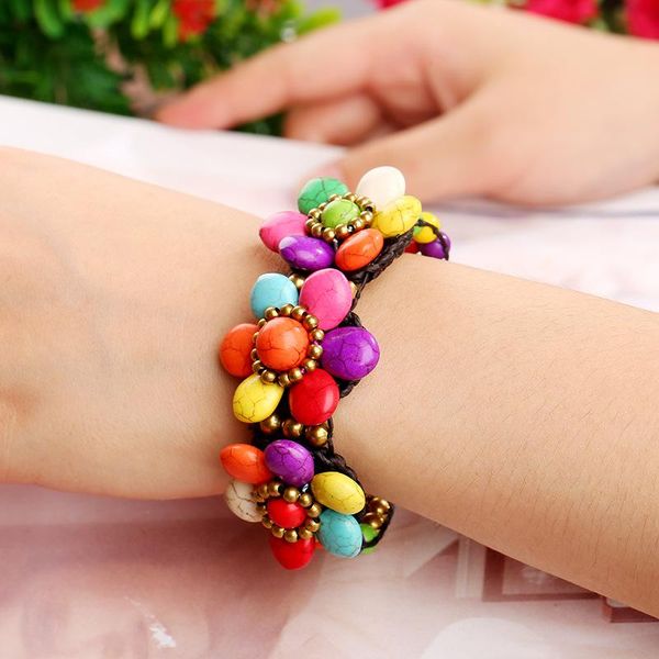 charm bracelets european and american bohemian good fortune turquoise women's bracelet wax rope hand-woven ethnic flower female bangle, Golden;silver
charm bracelets european and american bohemian good fortune turquoise women's bracelet wax rope hand-woven ethnic flower female bangle, Golden;silver
