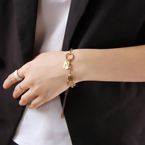 link, chain tosako bracelet stainless steel gold plated for women wedding engagement, Black
link, chain tosako bracelet stainless steel gold plated for women wedding engagement, Black