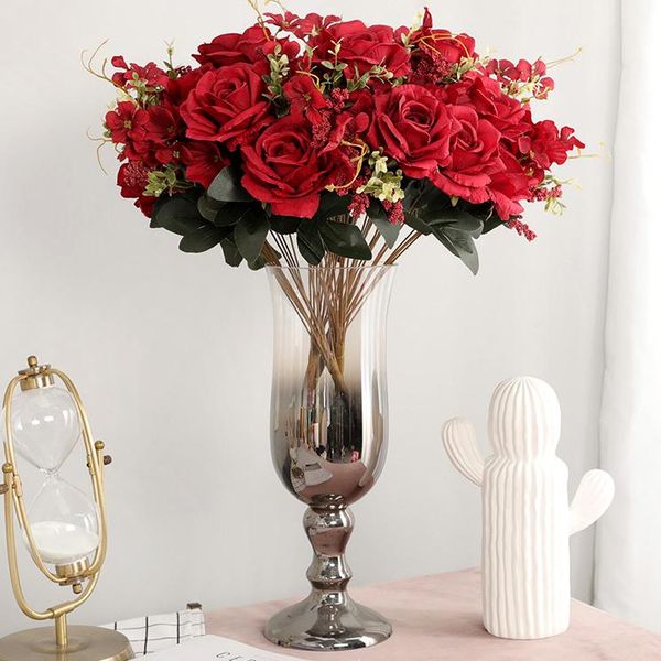 decorative flowers & wreaths 1 bunch of 13 roses, hydrangea, home living room, wedding banquet, garden decoration, artificial green plants a
decorative flowers & wreaths 1 bunch of 13 roses, hydrangea, home living room, wedding banquet, garden decoration, artificial green plants a