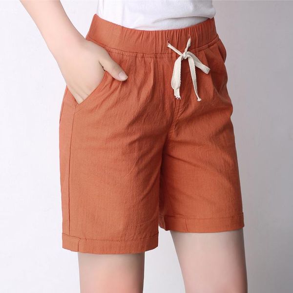 women's shorts aremomuwha 2021 summer plus size cotton linen women drawstring elastic waist thin mid female mh37, White;black
women's shorts aremomuwha 2021 summer plus size cotton linen women drawstring elastic waist thin mid female mh37, White;black