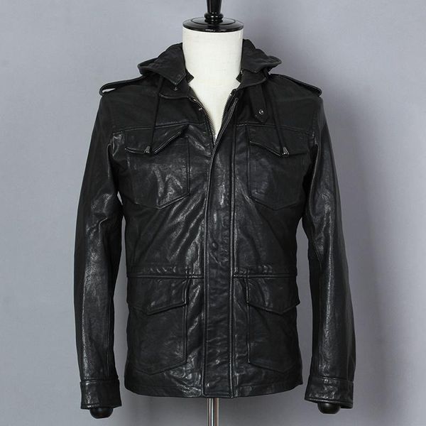 men's leather & faux men's fashion 2021 hooded genuine black sheepskin slim real jacket men multi-pocket autumn winter coat
men's leather & faux men's fashion 2021 hooded genuine black sheepskin slim real jacket men multi-pocket autumn winter coat