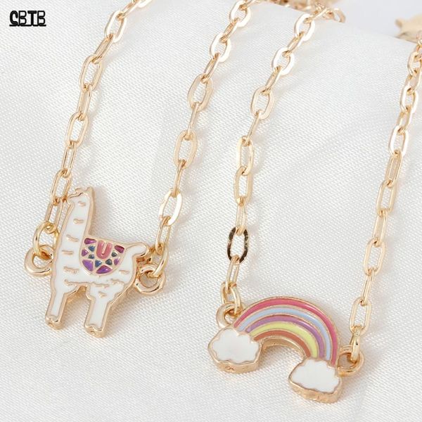 charm bracelets cute rainbow alpaca necklace for kids girl hand painted enamel bracelet diy fashion jewelry set party holiday gift wholesale, Golden;silver
charm bracelets cute rainbow alpaca necklace for kids girl hand painted enamel bracelet diy fashion jewelry set party holiday gift wholesale, Golden;silver