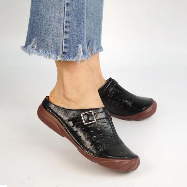 leather sandals ladies fashion casual hollow out wedges slippers shoes 2021 summer flat #c, Black
leather sandals ladies fashion casual hollow out wedges slippers shoes 2021 summer flat #c, Black