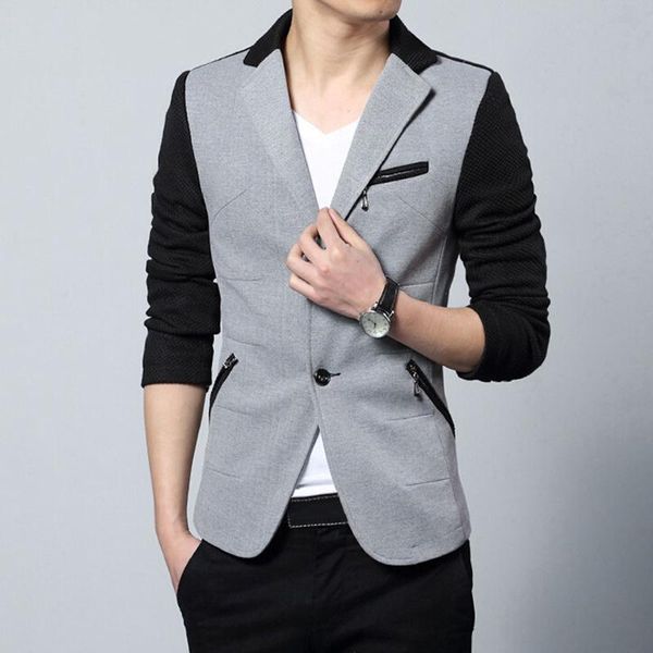 men's suits & blazers mens fashion spring autumn splicing long sleeve casual jacket outerwear coat y1816, White;black
men's suits & blazers mens fashion spring autumn splicing long sleeve casual jacket outerwear coat y1816, White;black