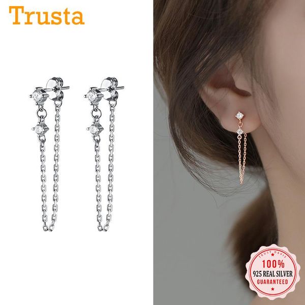 stud trustdavis real 925 sterling silver fashion creative chain links shiny cz earrings for women wedding party jewelry db991, Golden;silver
stud trustdavis real 925 sterling silver fashion creative chain links shiny cz earrings for women wedding party jewelry db991, Golden;silver