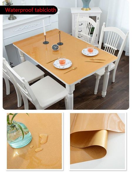 nordic goden color pvc soft glass tablecloth waterproof oilproof dining table mat party coffee decoration cover customize cloth
nordic goden color pvc soft glass tablecloth waterproof oilproof dining table mat party coffee decoration cover customize cloth
