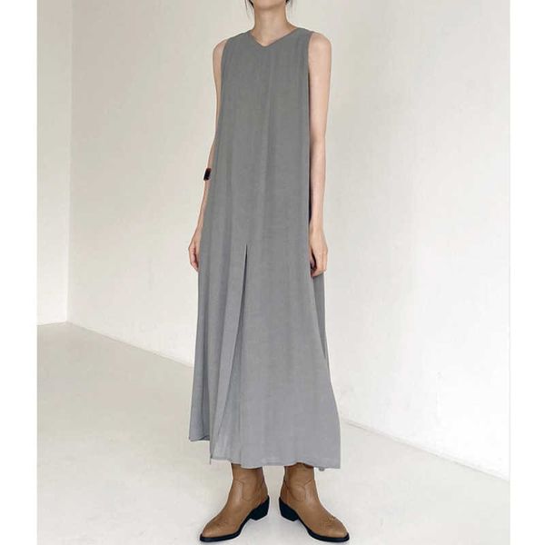 korean women long maxi summer dress casual solid color ladies hem split v-neck beach party straight dresses femme vestidos 210527, Black;gray
korean women long maxi summer dress casual solid color ladies hem split v-neck beach party straight dresses femme vestidos 210527, Black;gray