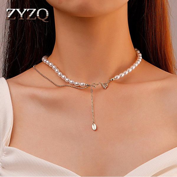 chains zyzq sweet imitation pearl choker necklace for women vintage heart pendant trendy rhinestone female jewelry, Silver
chains zyzq sweet imitation pearl choker necklace for women vintage heart pendant trendy rhinestone female jewelry, Silver