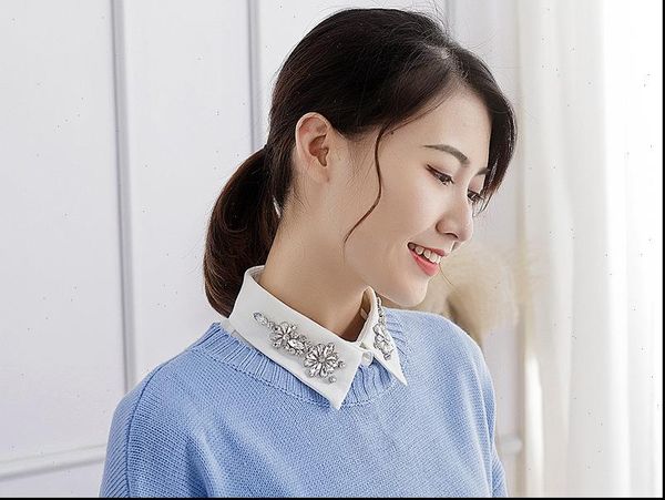 detachable lace up fake collar women blouses crystal arrived and men blue stripes, White
detachable lace up fake collar women blouses crystal arrived and men blue stripes, White