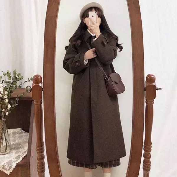 women's wool & blends autumn winter woolen jacket coats women high-end loose thick overcoat lady mid-length coat outerwear clothes, Black
women's wool & blends autumn winter woolen jacket coats women high-end loose thick overcoat lady mid-length coat outerwear clothes, Black