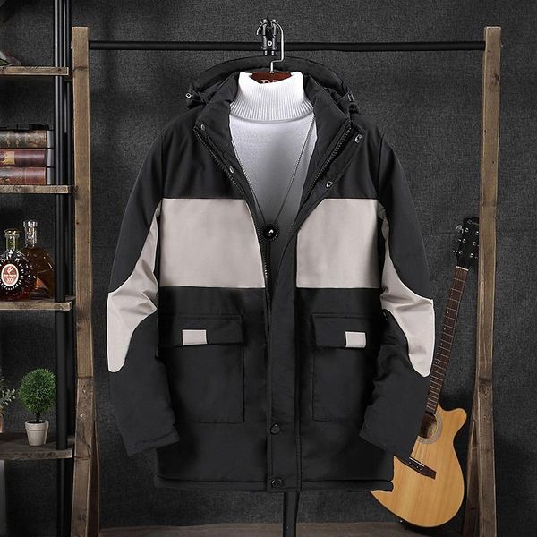 men's down & parkas winter thick padded jacket tooling cotton mid-length style, Black
men's down & parkas winter thick padded jacket tooling cotton mid-length style, Black