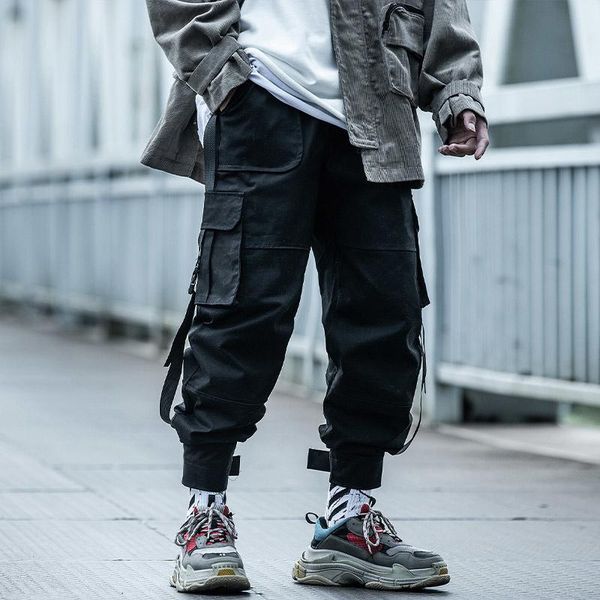 men's pants cargo men hip hop tactics joggers trousers elastic waist ribbon fahsion harajuku streetwear pant male wx002, Black
men's pants cargo men hip hop tactics joggers trousers elastic waist ribbon fahsion harajuku streetwear pant male wx002, Black