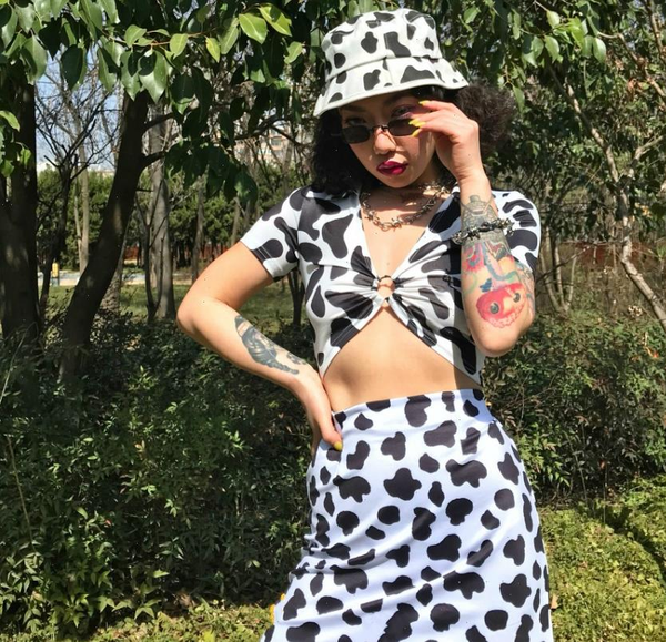 women casual tracksuits two piece outfits suits crop and skirt set dairy cow print 2 streetwear bodycon matching, Gray
women casual tracksuits two piece outfits suits crop and skirt set dairy cow print 2 streetwear bodycon matching, Gray