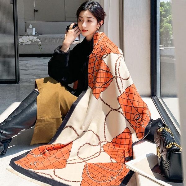 blankets luxury chain orange scarf blanket shawl designer warm wearable wave point scarves women cloak accessories lady
blankets luxury chain orange scarf blanket shawl designer warm wearable wave point scarves women cloak accessories lady