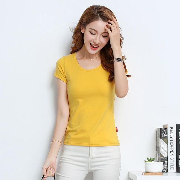 summer women's t shirt solid-colored slim short-sleeved t-shirt for female half-sleeved leisure tshirt, White
summer women's t shirt solid-colored slim short-sleeved t-shirt for female half-sleeved leisure tshirt, White