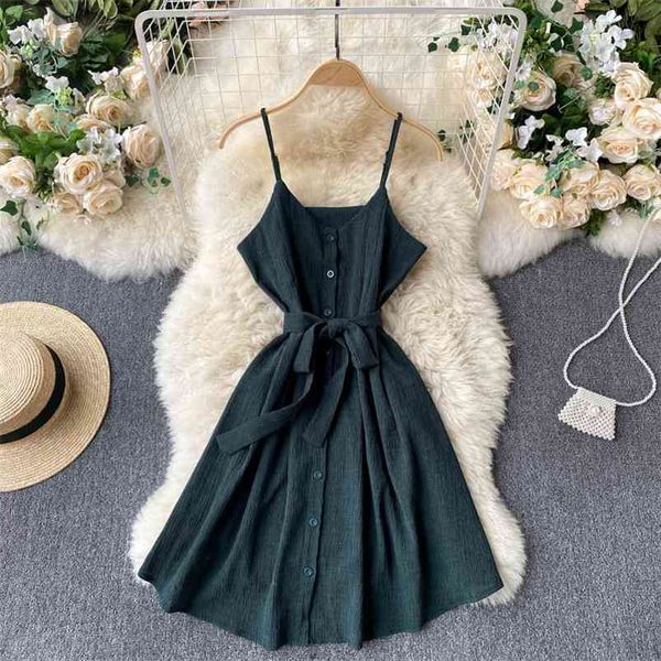 summer casual female beach fairy dress women spaghetti strap single breasted mini with belt 210430, Black;gray
summer casual female beach fairy dress women spaghetti strap single breasted mini with belt 210430, Black;gray