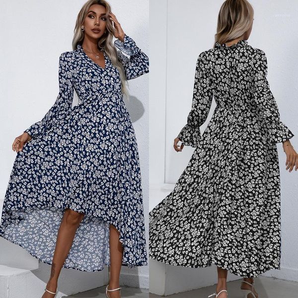 casual dresses boho maxi dress wrap floral ruffle woman v neck chiffon long sleeve beach for party vintage, Black;gray
casual dresses boho maxi dress wrap floral ruffle woman v neck chiffon long sleeve beach for party vintage, Black;gray