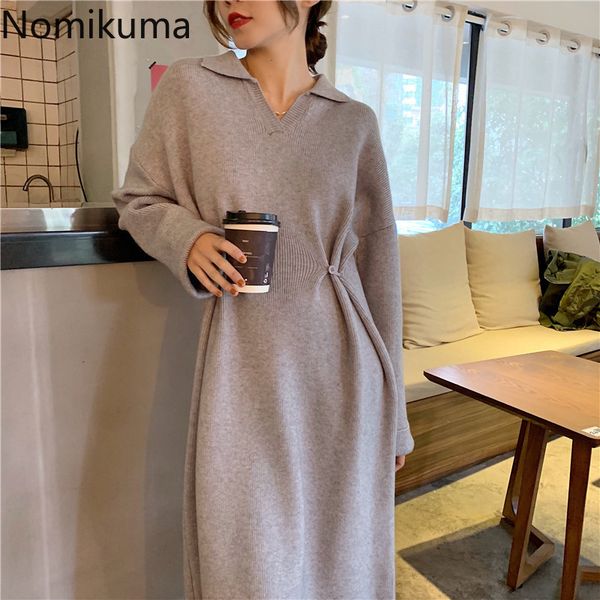 nomikuma women autumn winter baisc knitted dresses new korean v-neck long sleeve sweater dress causal solid vestidos 6c432 210427, Black;gray
nomikuma women autumn winter baisc knitted dresses new korean v-neck long sleeve sweater dress causal solid vestidos 6c432 210427, Black;gray