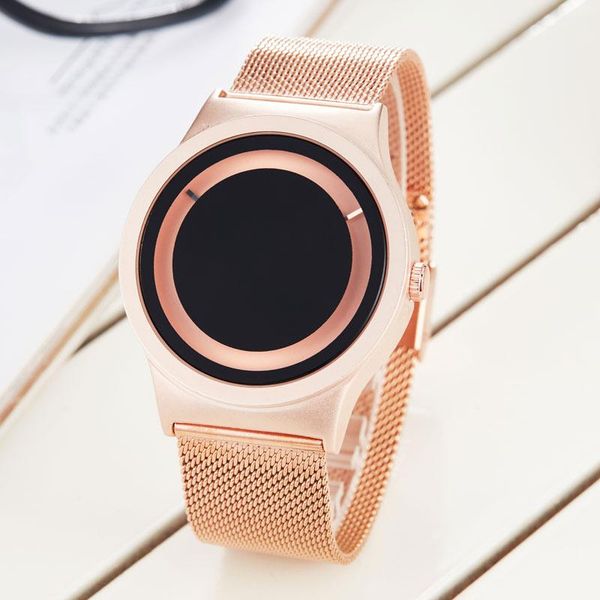 wristwatches creative couple watch quartz personality minimalist unique turntable dial casual steel black gold men watches, Slivery;brown
wristwatches creative couple watch quartz personality minimalist unique turntable dial casual steel black gold men watches, Slivery;brown