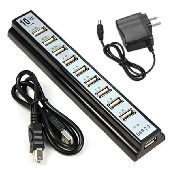 hubs 10-port hi-speed usb 2.0 hub splitter + us power adapter for pc lapcomputer multiple holes
hubs 10-port hi-speed usb 2.0 hub splitter + us power adapter for pc lapcomputer multiple holes