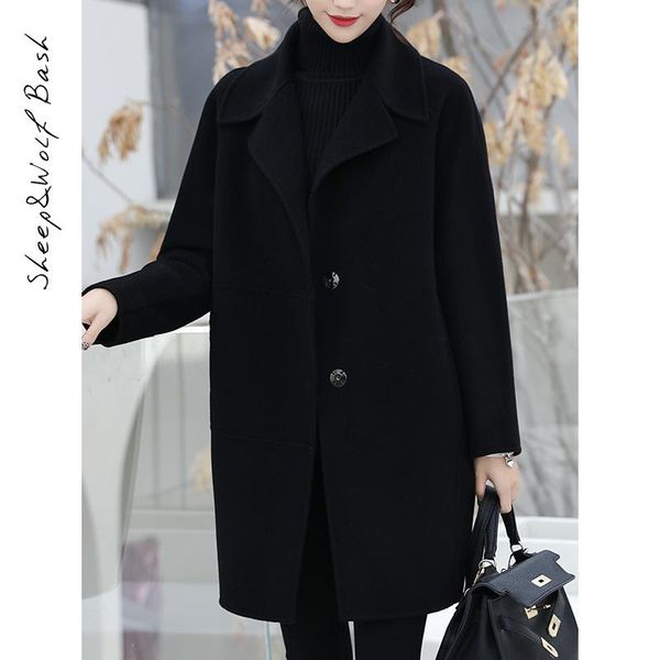 women's wool & blends kmetram 100% coat female jacket autumn winter women fashion woolen korean long jackets abrigo mujer my, Black
women's wool & blends kmetram 100% coat female jacket autumn winter women fashion woolen korean long jackets abrigo mujer my, Black