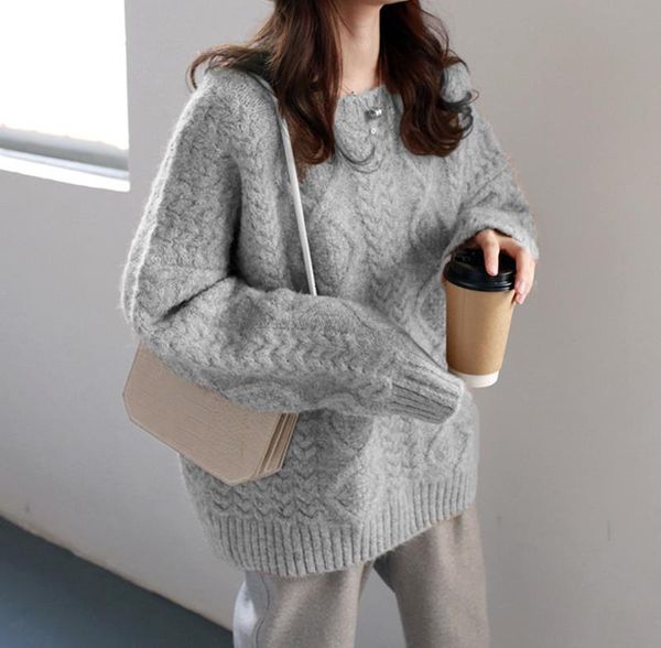 women's sweaters female sweater ladies knit overszie long sleeve stylish thick mesh outerwear womens winter sweaters vm5p, White;black
women's sweaters female sweater ladies knit overszie long sleeve stylish thick mesh outerwear womens winter sweaters vm5p, White;black