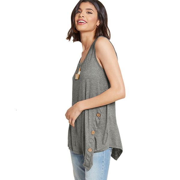 women summer sleeveless pullover casual blouses shirts irregular mujer womens and t shirt, White
women summer sleeveless pullover casual blouses shirts irregular mujer womens and t shirt, White