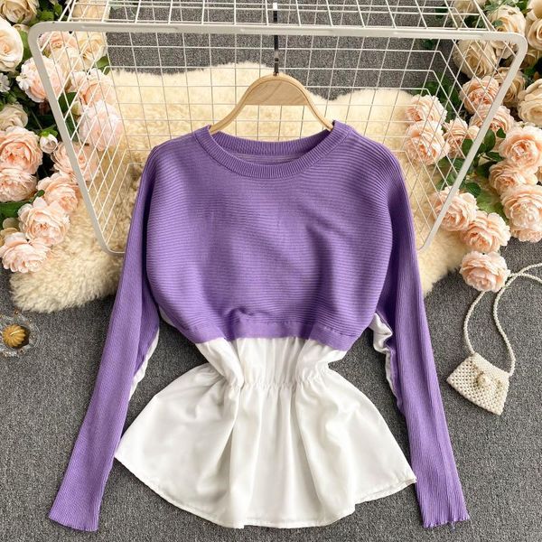 women's knits & tees knitted fashion round neck contrast color stitching thin long bat sleeve casual pullovers sweater q880 b, White
women's knits & tees knitted fashion round neck contrast color stitching thin long bat sleeve casual pullovers sweater q880 b, White