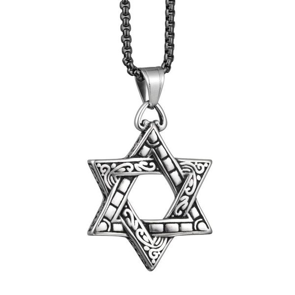 pendant necklaces hip hop individual character tide twill six mans star necklace titanium steel six-pointed hang adorn men, Silver
pendant necklaces hip hop individual character tide twill six mans star necklace titanium steel six-pointed hang adorn men, Silver
