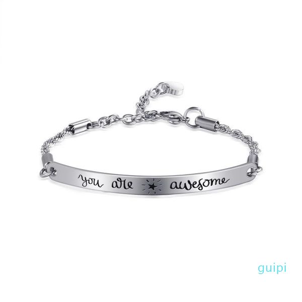 you are beautiful women bracelet bangles for lover stainless steel inspirational pulseira gift birthday love link, chain, Black
you are beautiful women bracelet bangles for lover stainless steel inspirational pulseira gift birthday love link, chain, Black