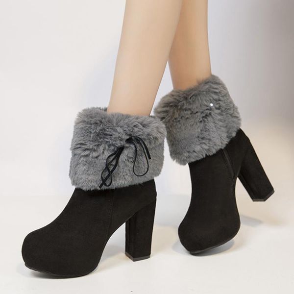 boots rimocy fashion fur warm winter women 2021 flock thicken plush high heels snow woman square heel cotton botas, Black
boots rimocy fashion fur warm winter women 2021 flock thicken plush high heels snow woman square heel cotton botas, Black
