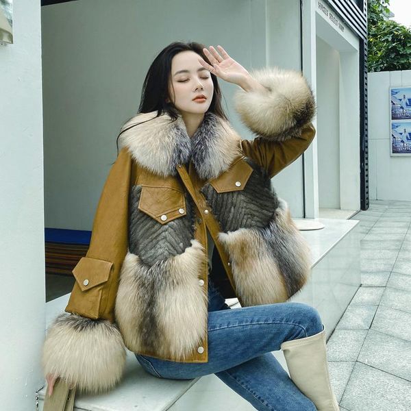 women's fur & faux 2021 sheepskin jackets real leather coats with natural collar genuine mink and red bottom, Black
women's fur & faux 2021 sheepskin jackets real leather coats with natural collar genuine mink and red bottom, Black