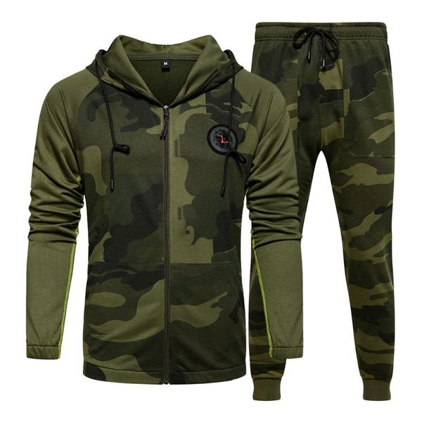 men's tracksuits 2021 european and american autumn winter leisure sports stitching two-piece zipper hooded camouflage suit, Gray
men's tracksuits 2021 european and american autumn winter leisure sports stitching two-piece zipper hooded camouflage suit, Gray