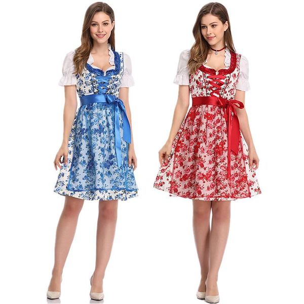 womens classic dirndl lace apron floral dress 3pcs suit for beer festival, Black;white
womens classic dirndl lace apron floral dress 3pcs suit for beer festival, Black;white