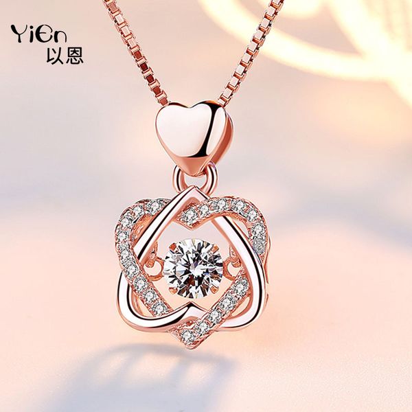swarovski sterling silver s925 to heart shijia necklace love smart pendant couple gift