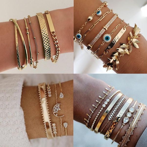 link, chain bohemian gold color bracelet set for women pineapple leaf shell tassel pendant charm bangle boho jewelry party gift, Black
link, chain bohemian gold color bracelet set for women pineapple leaf shell tassel pendant charm bangle boho jewelry party gift, Black