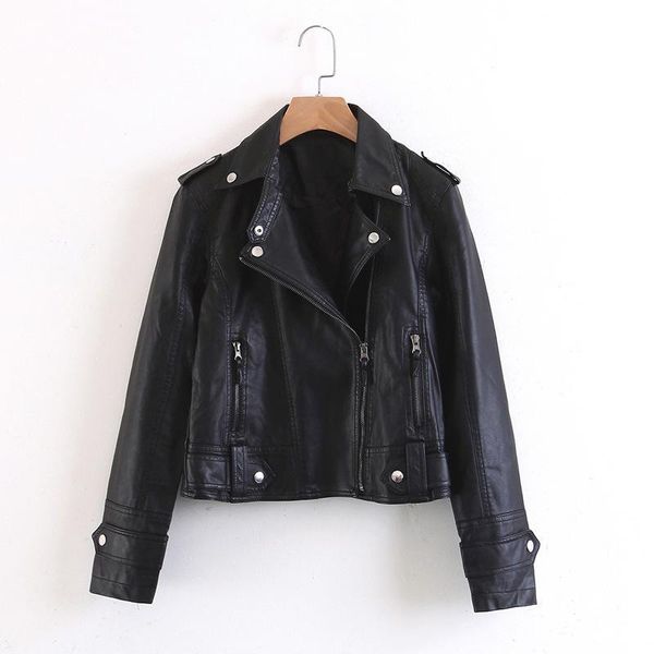women's leather & faux fashion european and american large size locomotive pu jacket, Black
women's leather & faux fashion european and american large size locomotive pu jacket, Black